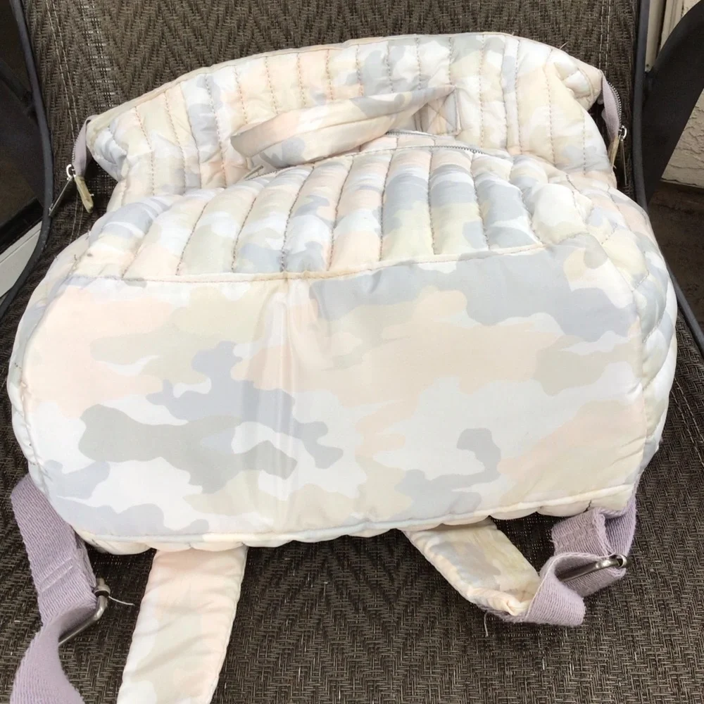 Peach/Gray Camo Quilted SELMA Backpack